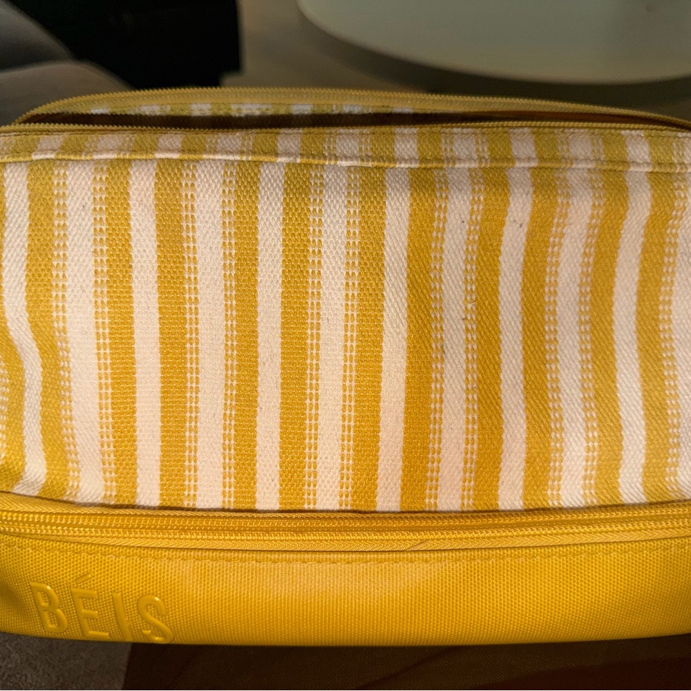 BEIS Yellow and White Striped Bag
